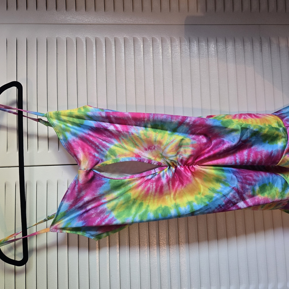 Vibrant Tie-Dye Sleeveless Romper